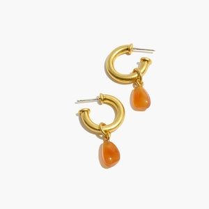 Madewell Carnelian Charm Chunky Hoop Earrings